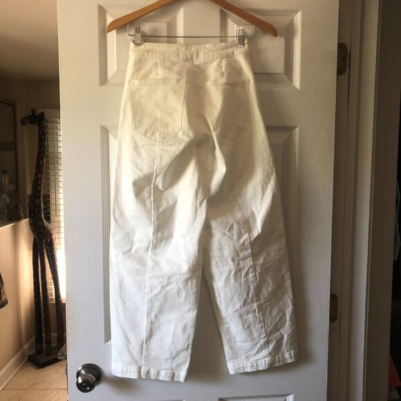 🏷️NWT:  The Curvy Emmett Wide-Leg Crop Pant: Welt Pocket Edition-White Size - Picture 7 of 9